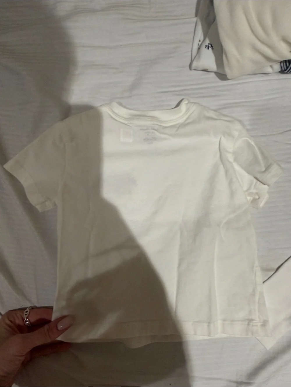 Ralph Lauren White Baby Polo Players Tee & Bear Snap Bodysuit